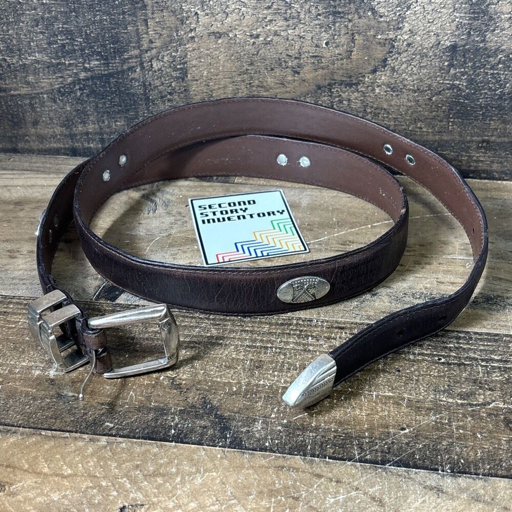 Men's Top Grain Brown Leather Golf Club Belt Size 42 AML3000